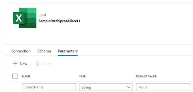 ExcelParams Excel parameters in connection