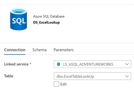 SQLConnection2 connection for the excel sql lookup table