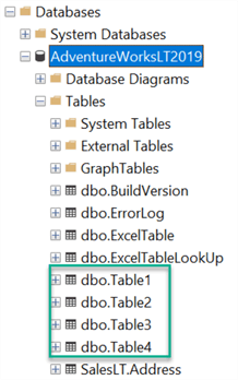 SQLViewofTables View of the Sql tables