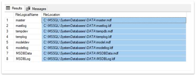 system databases files