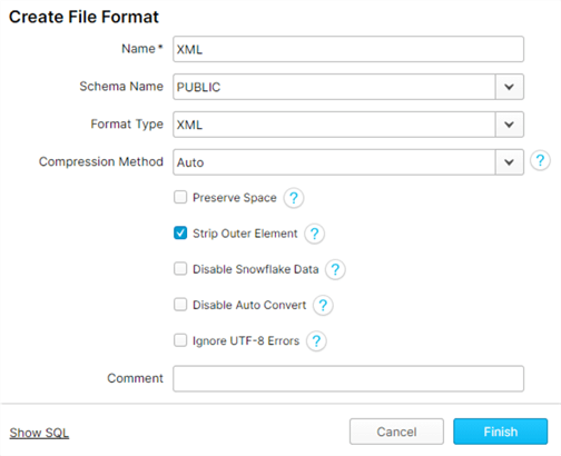 CreateFileFormatXML steps to create file format in the UI-XML