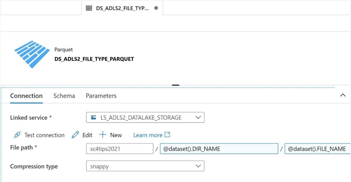 ADLS & ADF - Support Multiple File Formats - Parquet File Format - Connection String