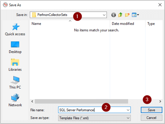 Windows Perfmon Data Collector Sets - Save Template XML Path