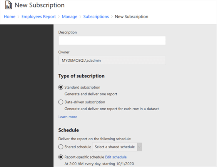 Types of subscription