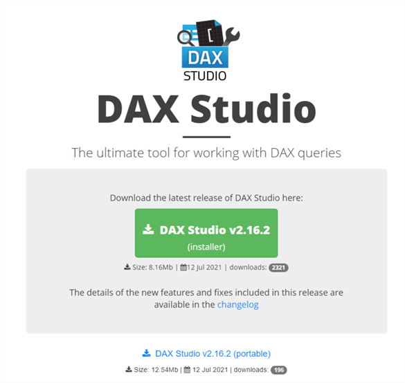 DAX Studio download page  