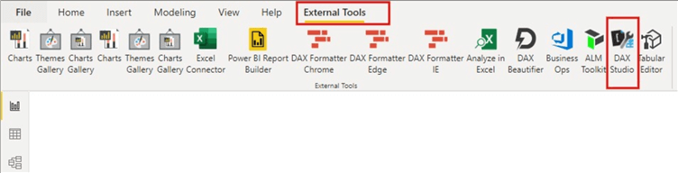 DAX Studio in Power BI Desktop ribbon 