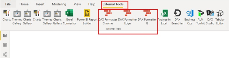 DAX Formatter in Power BI External Tools ribbon 