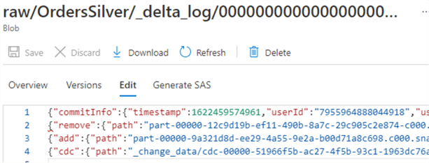 DeltaLogSpecifics File details for the silver delta logs.