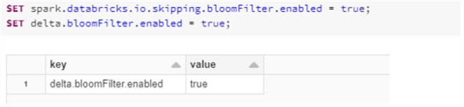 EnableBloomFilter Code to enable Bloom Filter Index
