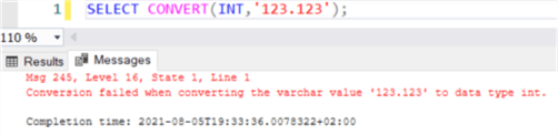 error converting decimal data to int