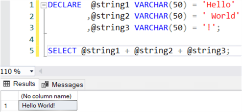 concat with variables