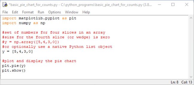 python code for chart
