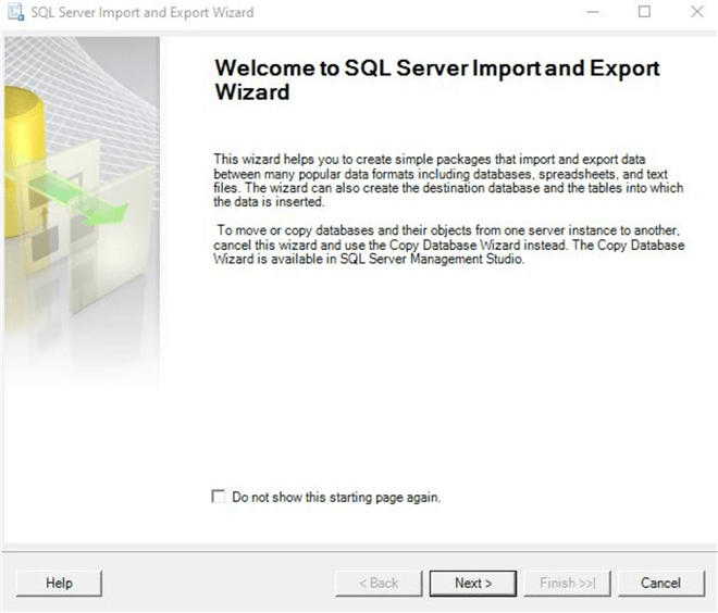sql server import export wizard