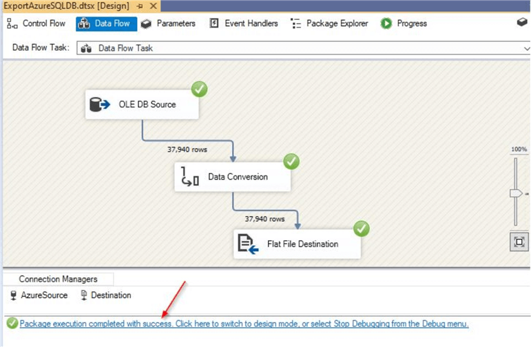 ssis package for export