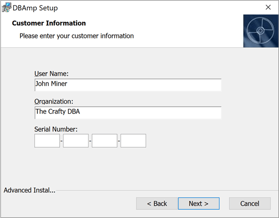 CDATA - DBAMP - Customer information screen.