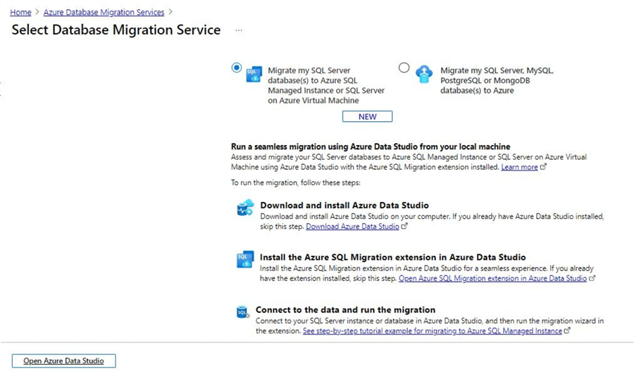 select database migration service