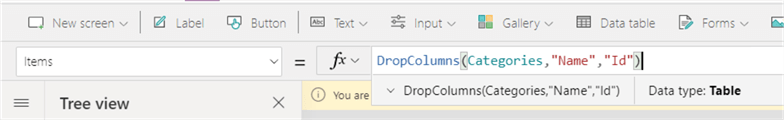 dropcolumns function