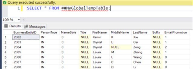 query global temp table from another connection