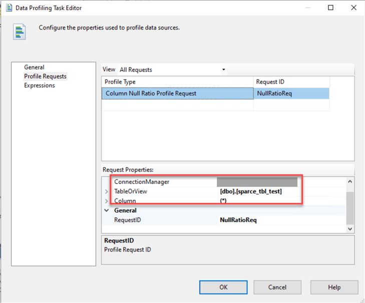 Request Properties (SSIS Task configuration)