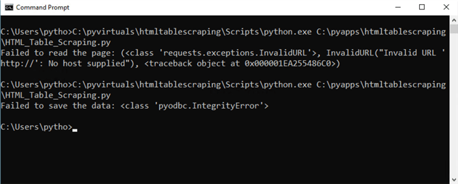 The Python Program Exits with Error Message 