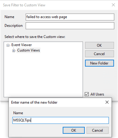 Create a New Folder for Custom View 