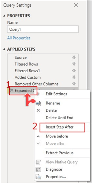 How to add a new step to the Power Query Applied Steps