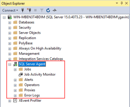 SQL Server Agent Folder