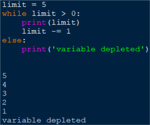 while loop with else clause