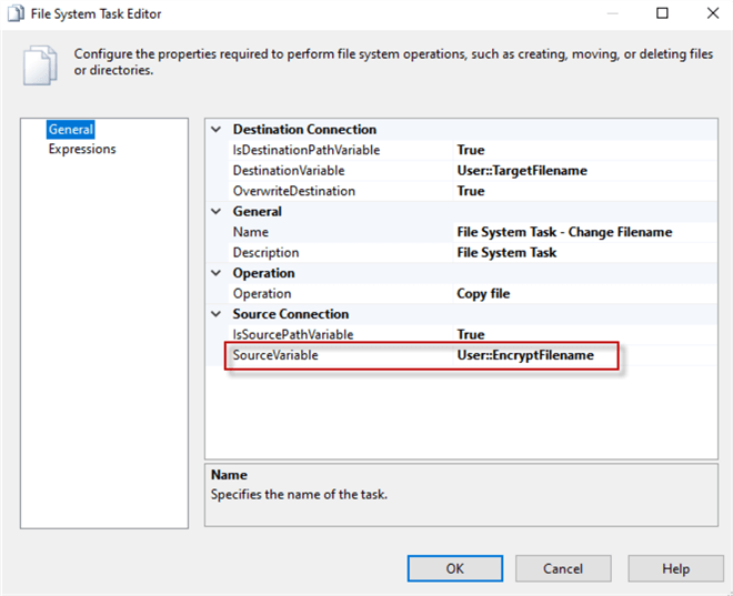 ssis file system task editor