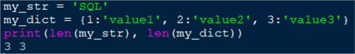 using len with list and dict