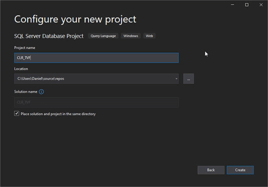 Configure your new project.