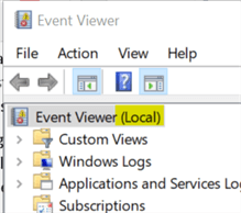 The standard Windows Event Viewer on any server defaults to the local machine, but that can be changed on demand.