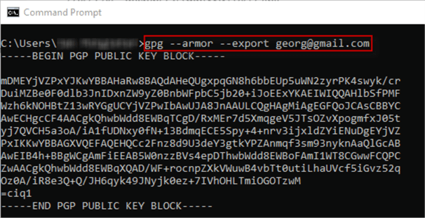 gpg export public key