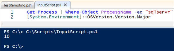 This PowerShell script execution runs locally.