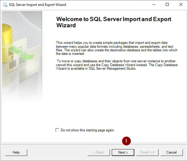 Import and Export Wizard 2