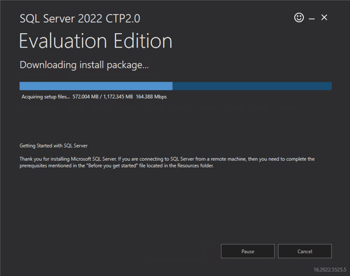 Downloading SQL Server 2022 installer
