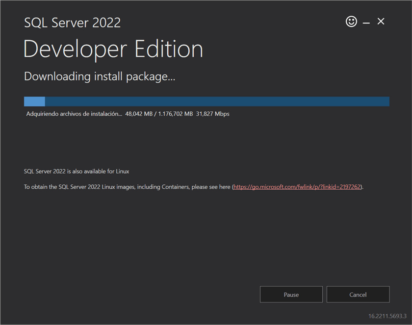 Downloading SQL Server 2022 installer