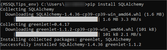 install SQLAlchemy from pip