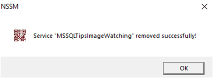 Service Removed Confirmation Window 