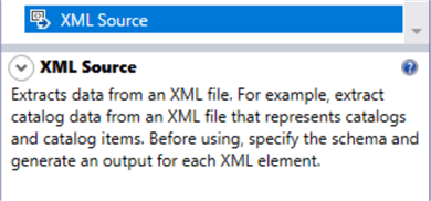 XML Source description from the SSIS toolbox