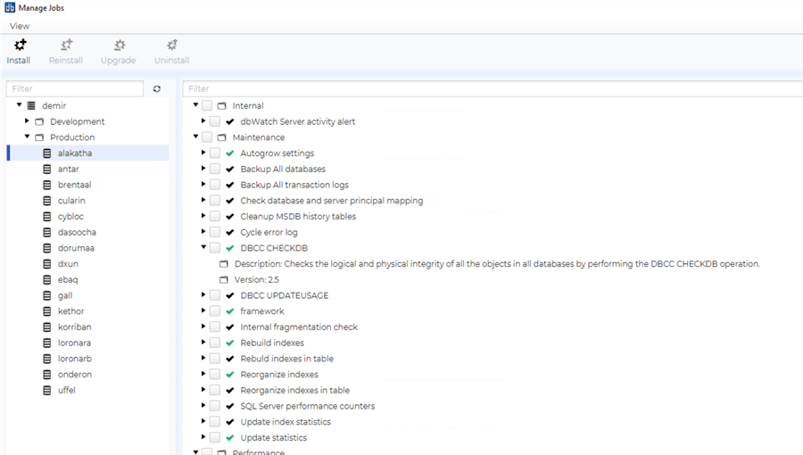 This screenshot shows a series of tasks related to a template.