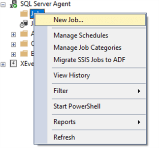 SQL Server Agent New Job