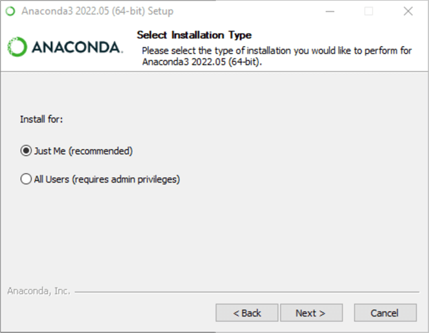 installing anaconda for one user