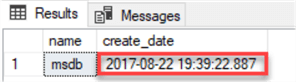 msdb Database creation date