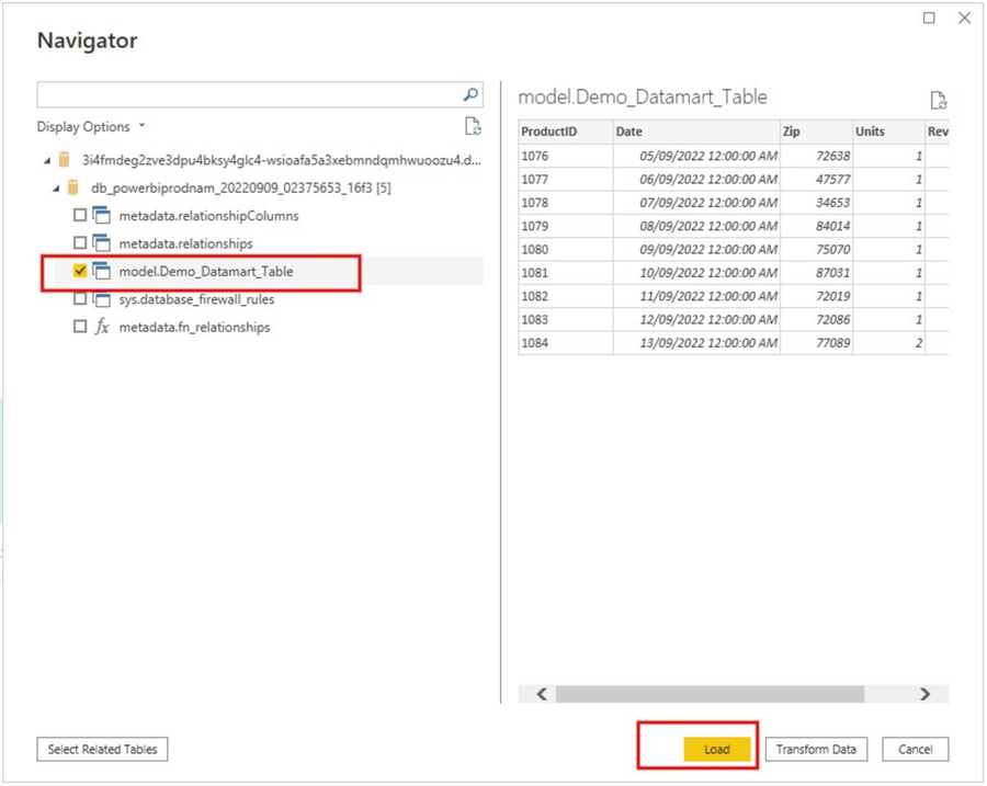 Image showing how to use the SQL Server connector in Power BI Desktop v2