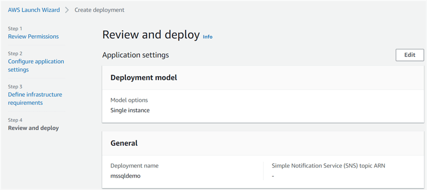 AWS Launch Wizard Review and Deploy1