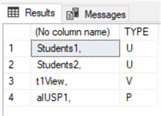 sys.object table name, type only and omit system-based objects results