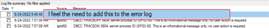 SQL Server Error Log