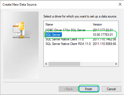 Creating SQL Server Data Source