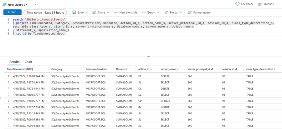 Enable Auditing - Azure SQL MI - Kusto Query to look for DML actions.